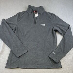The North Face Women Fleece Pullover Gray Paisley TKA 100 Small AGKM Quarter Zip